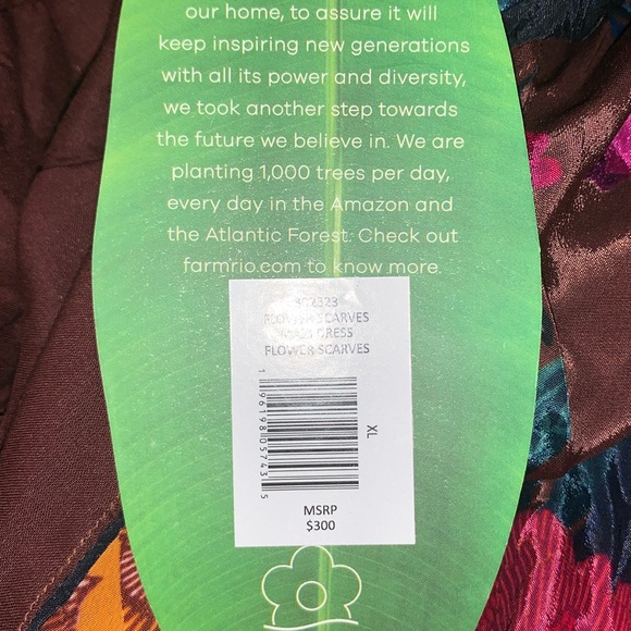 Farm Rio Flower Scarves Maxi Dress Small - Picture 10 of 13